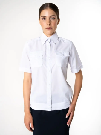 Рубашка Полиция, цвет белый, женская, короткий рукав - интернет магазин Полигон