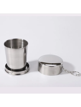 Складной стакан с карабином, 150 мл, d-6.5 см - интернет магазин Полигон